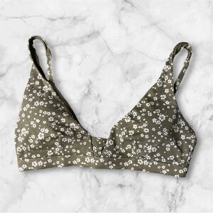 NWT Andie Swim The Tahiti Top Ditsy Floral Olive Size L UPF 50+ Sun  Protection